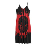 Bloody Spartan Warrior Print Jersey Midi Cami Dress