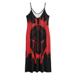 Bloody Spartan Warrior Print Jersey Midi Cami Dress