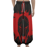 Bloody Spartan Warrior Print Lantern Pants