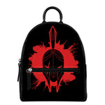 Bloody Spartan Warrior Print Leather Backpack