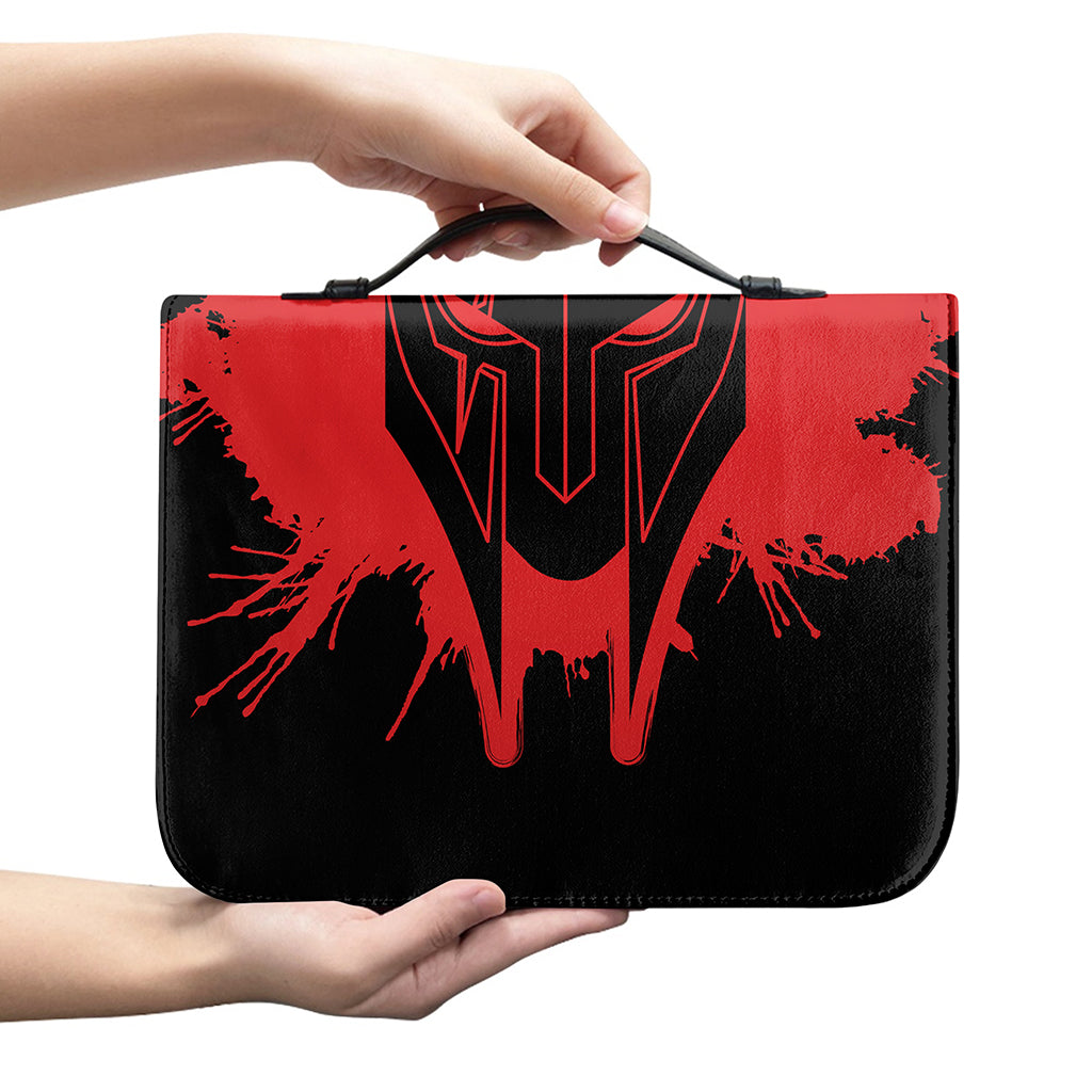 Bloody Spartan Warrior Print Leather Bible Cover