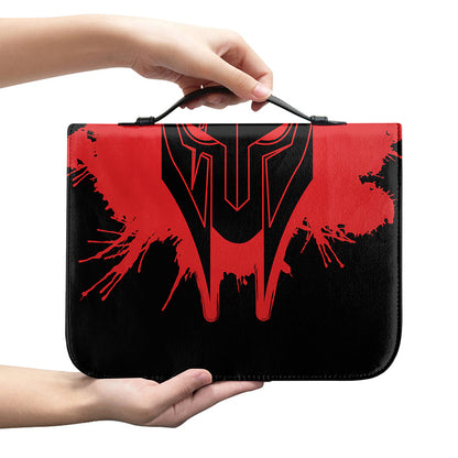 Bloody Spartan Warrior Print Leather Bible Cover