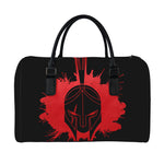 Bloody Spartan Warrior Print Leather Duffle Bag