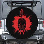 Bloody Spartan Warrior Print Leather Spare Tire Cover