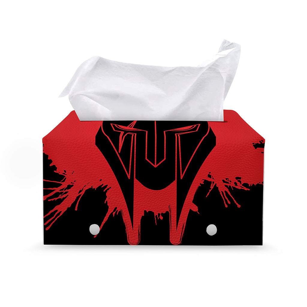 Bloody Spartan Warrior Print Leather Tissue Box Cover