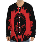 Bloody Spartan Warrior Print Long Sleeve Baseball Jersey