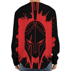 Bloody Spartan Warrior Print Long Sleeve Baseball Jersey