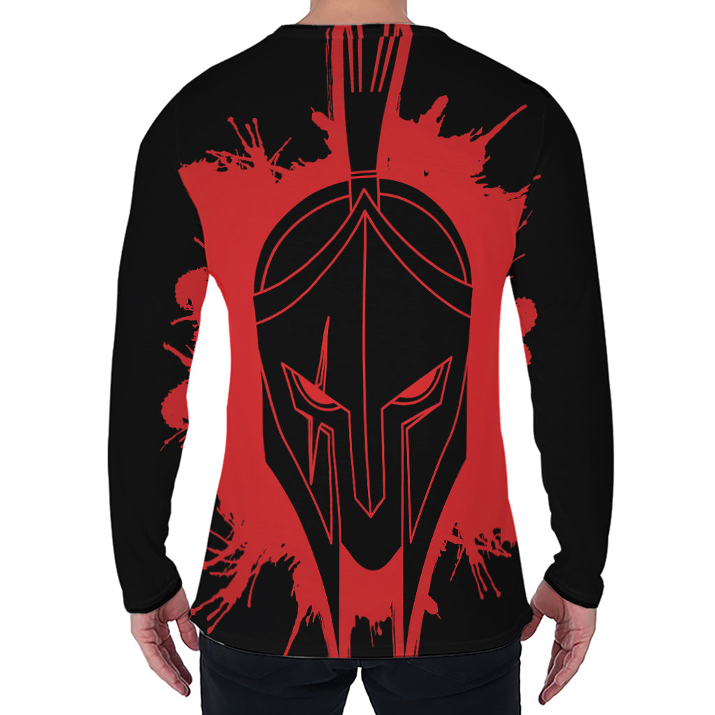 Bloody Spartan Warrior Print Men's Long Sleeve T-Shirt