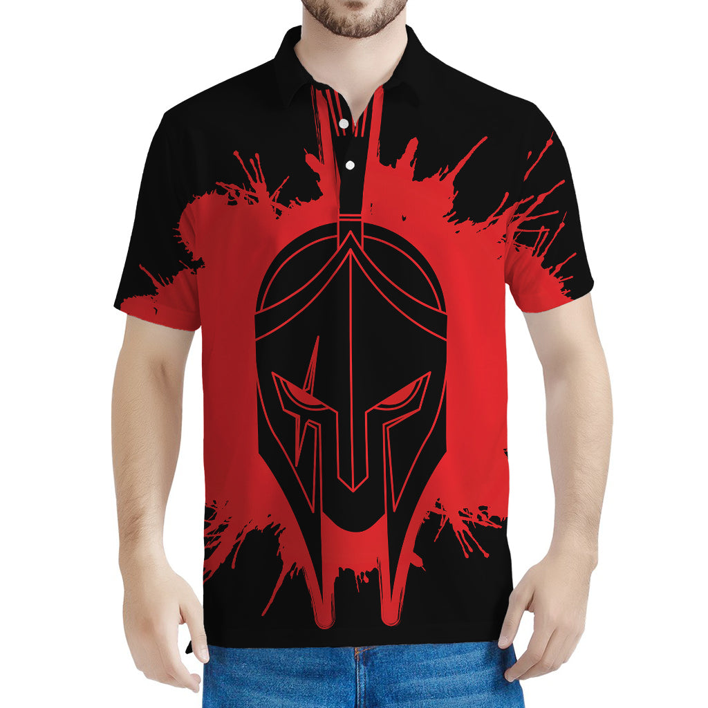 Bloody Spartan Warrior Print Men's Polo Shirt