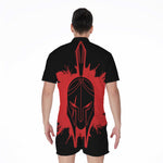 Bloody Spartan Warrior Print Men's Rompers