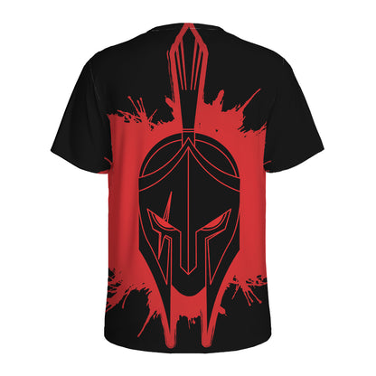 Bloody Spartan Warrior Print Men's Sports T-Shirt