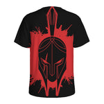 Bloody Spartan Warrior Print Men's Sports T-Shirt