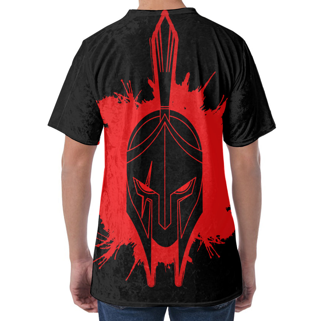 Bloody Spartan Warrior Print Men's Velvet T-Shirt