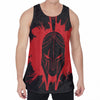 Bloody Spartan Warrior Print Men's Velvet Tank Top