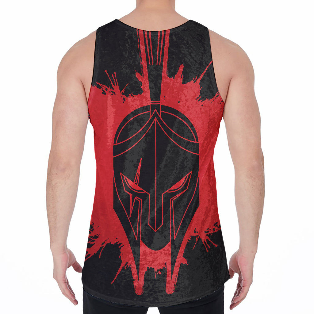 Bloody Spartan Warrior Print Men's Velvet Tank Top