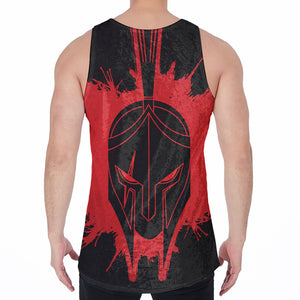 Bloody Spartan Warrior Print Men's Velvet Tank Top