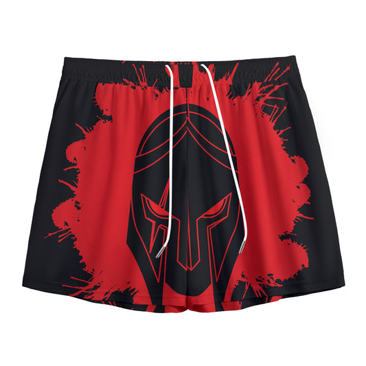 Bloody Spartan Warrior Print Mesh Shorts