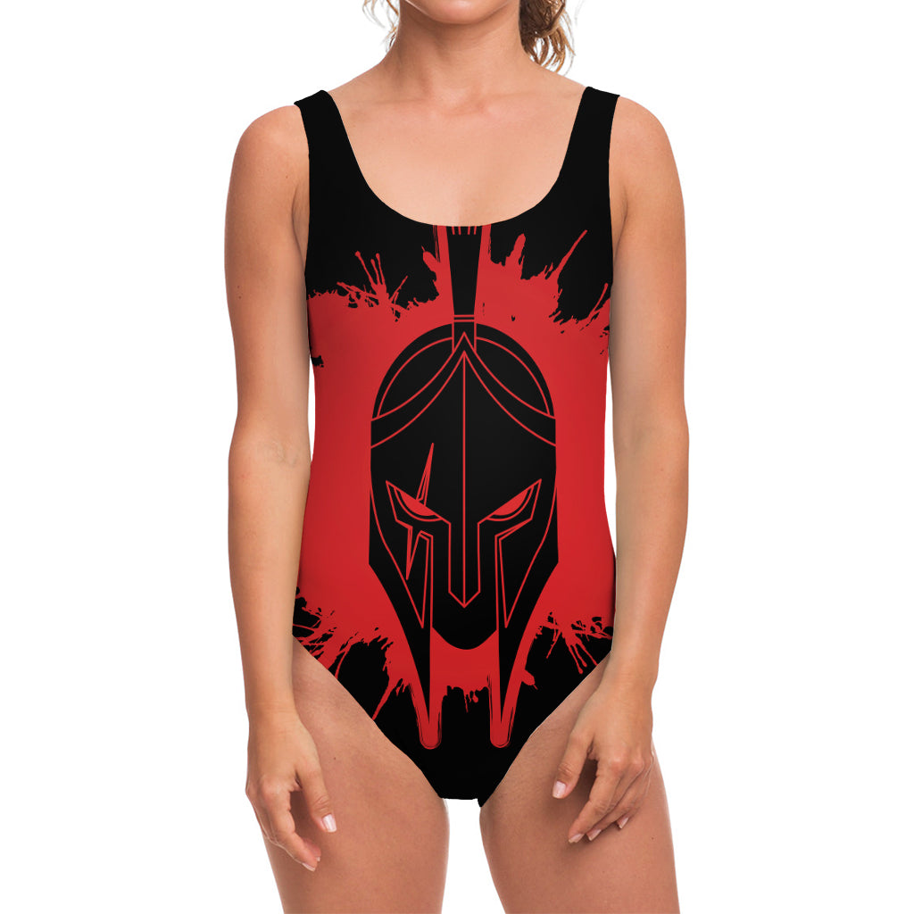 Bloody Spartan Warrior Print One Piece Swimsuit