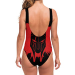 Bloody Spartan Warrior Print One Piece Swimsuit