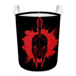 Bloody Spartan Warrior Print Round Laundry Basket