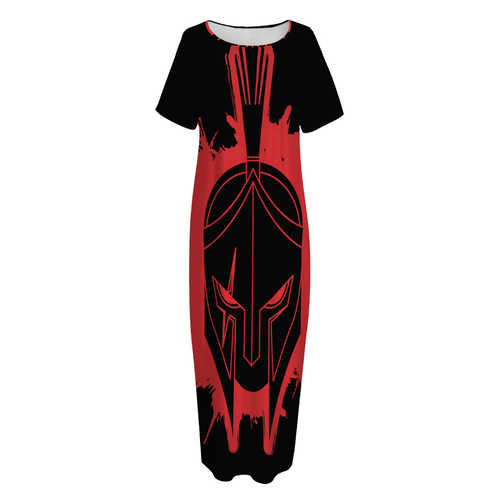 Bloody Spartan Warrior Print Short Sleeve Long Nightdress