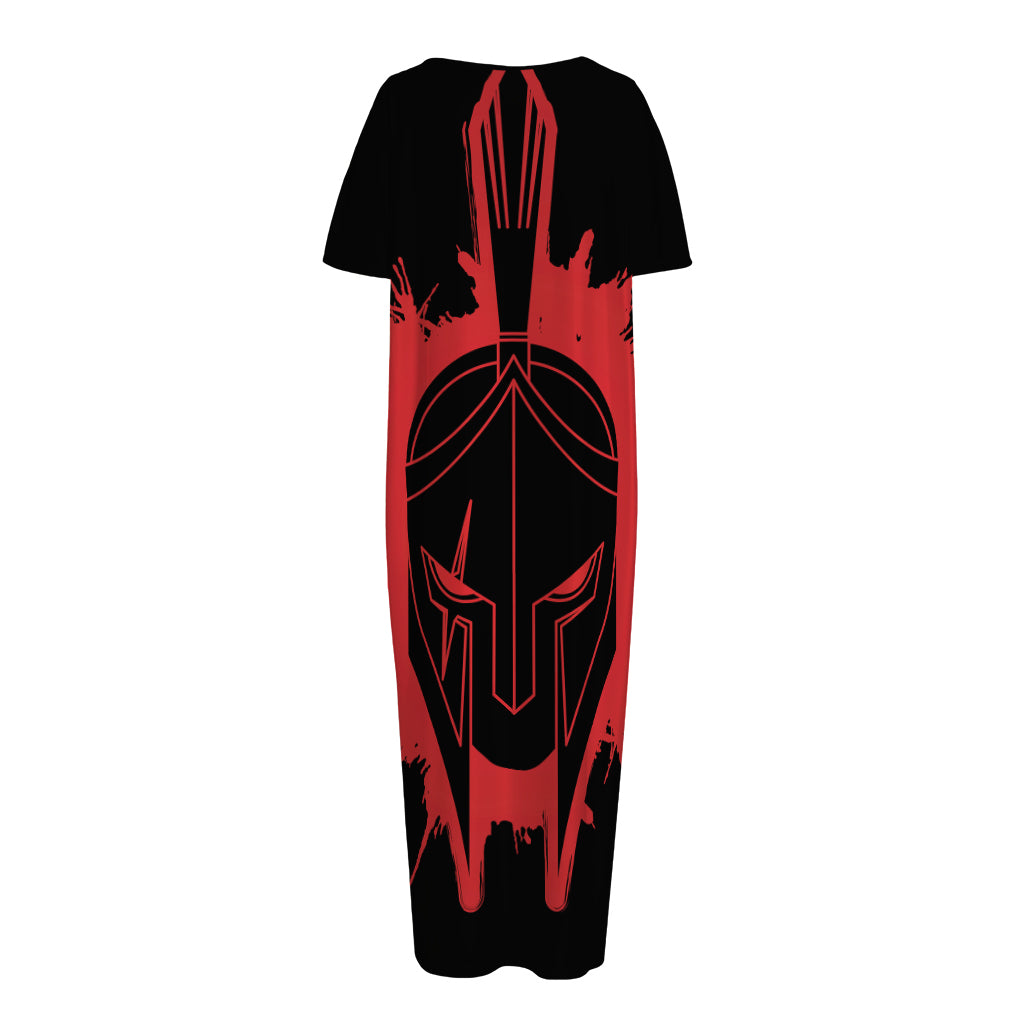 Bloody Spartan Warrior Print Short Sleeve Long Nightdress