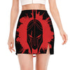 Bloody Spartan Warrior Print Side Slit Mini Skirt