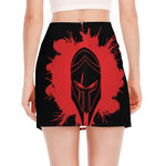 Bloody Spartan Warrior Print Side Slit Mini Skirt