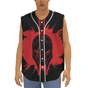 Bloody Spartan Warrior Print Sleeveless Baseball Jersey