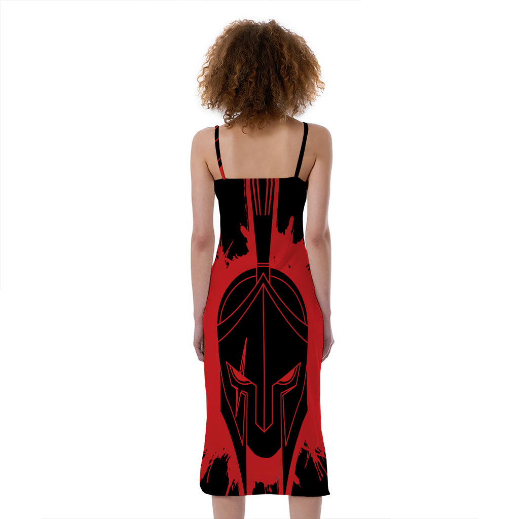 Bloody Spartan Warrior Print Slim Fit Midi Cami Dress