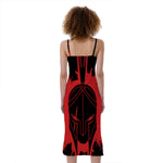 Bloody Spartan Warrior Print Slim Fit Midi Cami Dress