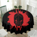 Bloody Spartan Warrior Print Waterproof Round Tablecloth