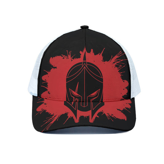Bloody Spartan Warrior Print White Mesh Trucker Cap