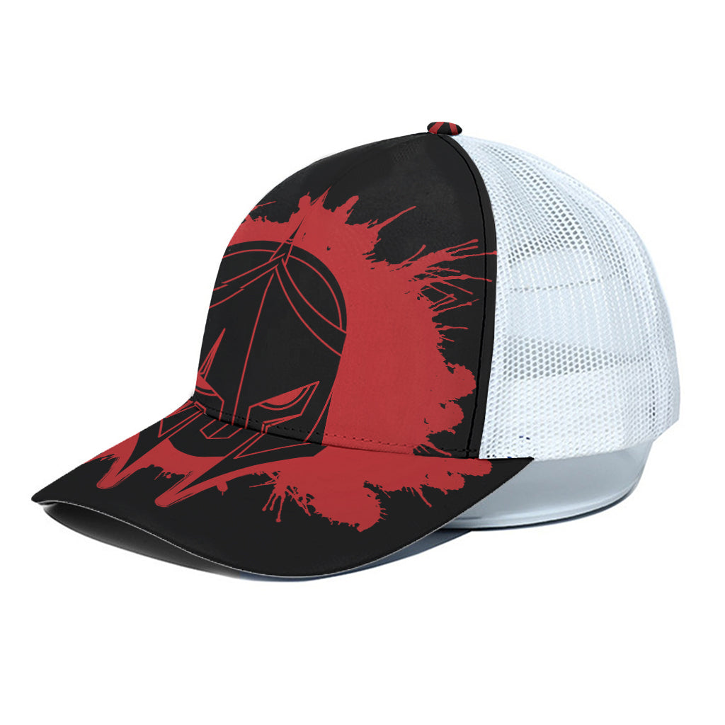 Bloody Spartan Warrior Print White Mesh Trucker Cap