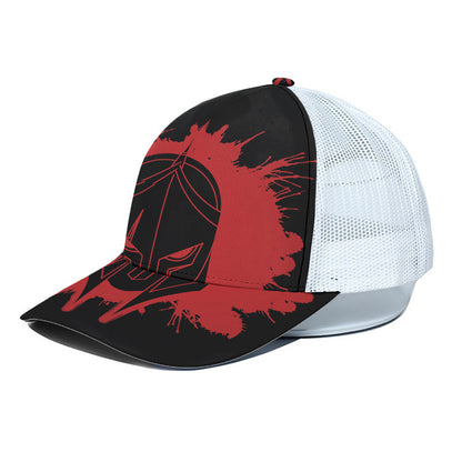 Bloody Spartan Warrior Print White Mesh Trucker Cap
