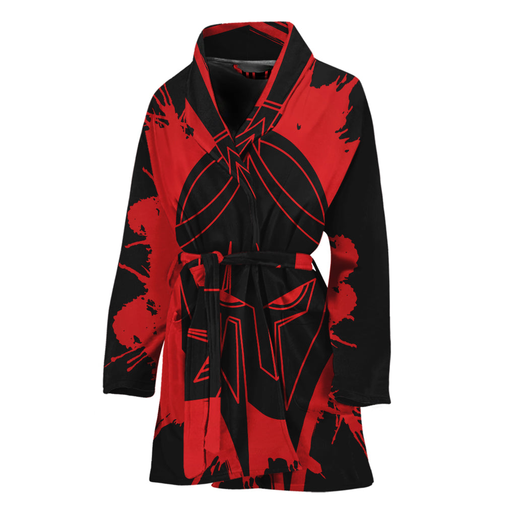 Bloody Spartan Warrior Print Women's Bathrobe