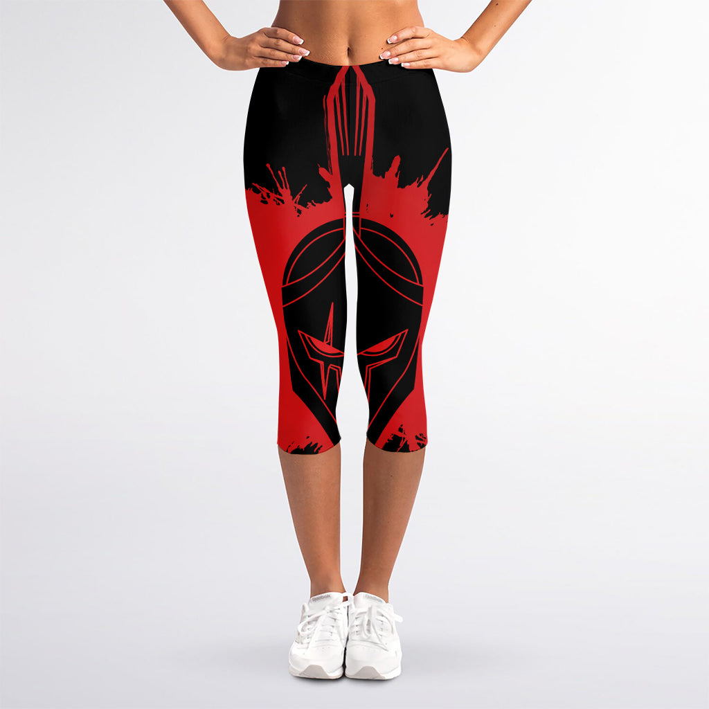 Bloody Spartan Warrior Print Women's Capri Leggings