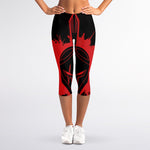 Bloody Spartan Warrior Print Women's Capri Leggings