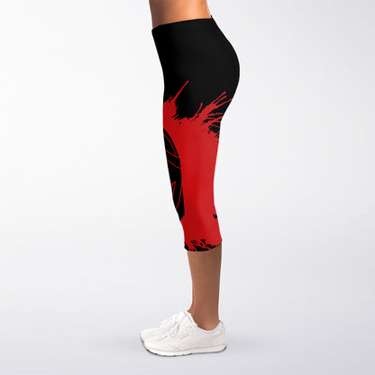 Bloody Spartan Warrior Print Women's Capri Leggings