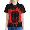 Bloody Spartan Warrior Print Women's Polo Shirt