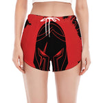 Bloody Spartan Warrior Print Women's Split Running Shorts