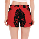 Bloody Spartan Warrior Print Women's Split Running Shorts