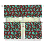 Bloody Zombie Pattern Print 3 Piece Kitchen Curtains