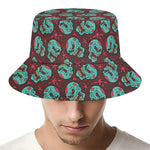 Bloody Zombie Pattern Print Bucket Hat