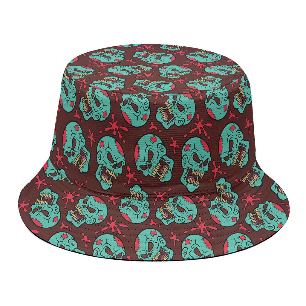 Bloody Zombie Pattern Print Bucket Hat