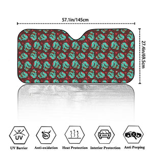 Bloody Zombie Pattern Print Car Windshield Sun Shade