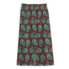 Bloody Zombie Pattern Print Cotton Front Slit Maxi Skirt