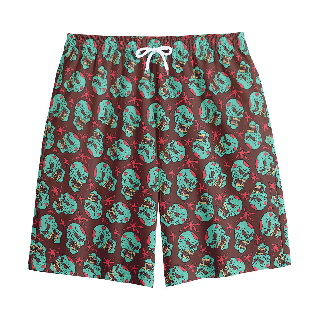 Bloody Zombie Pattern Print Cotton Shorts