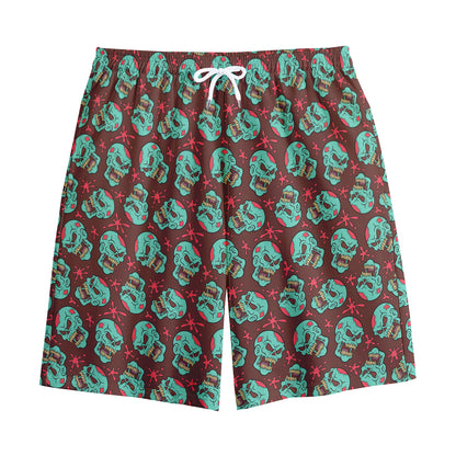 Bloody Zombie Pattern Print Cotton Shorts