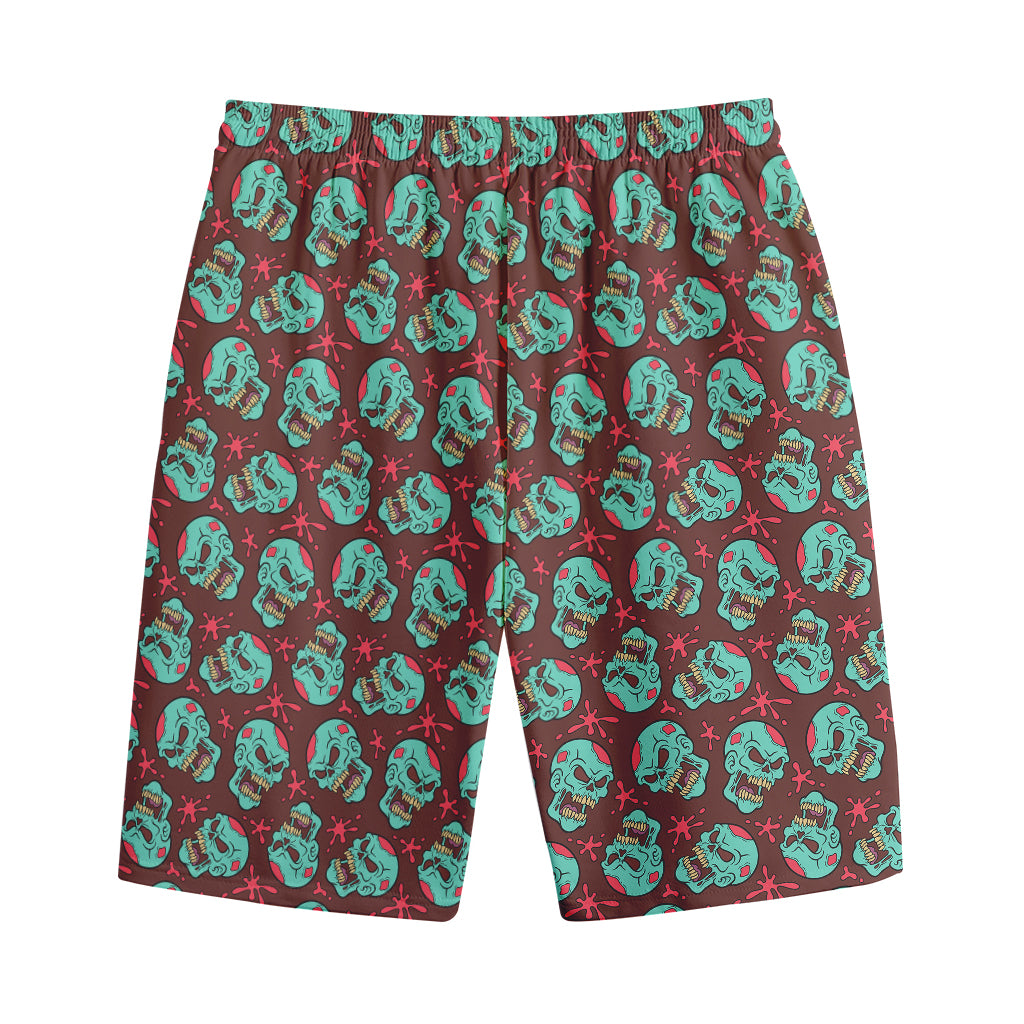 Bloody Zombie Pattern Print Cotton Shorts